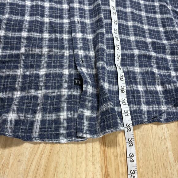 Rails NWT Brushed Lennox Long Sleeve Denim Shirt White Grey Button Up Men's XXL - Picture 7 of 10